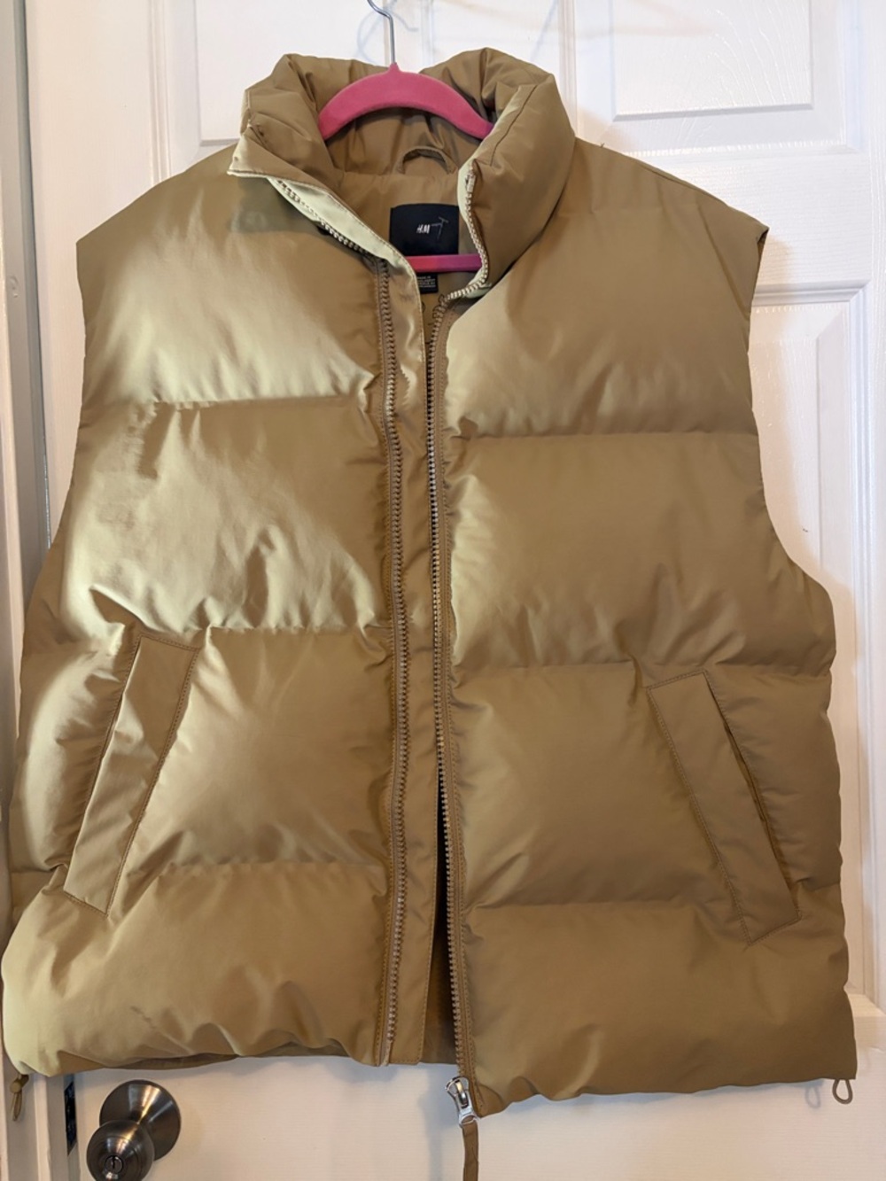 H&M Men's Tan Quilted Puffer Vest